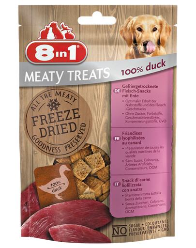 8in1 Dog Treats Freeze Dried Duck 50g - pamlsek pro psy z kachních prsou 50g