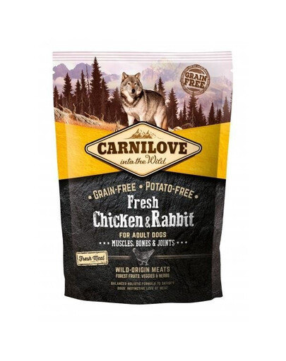 Carnilove Fresh Chicken & Rabbit For Adult 1,5 kg granule pre dospelých psov s kuracím mäsom a králikom