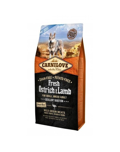 Carnilove Fresh Ostrich & Lamb For Small Breed Adult granule pre dospelých psov malých plemien pštrosie jahňacie 6kg