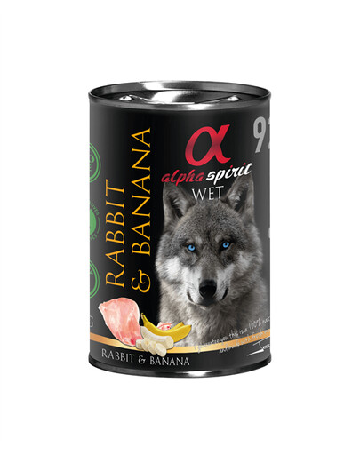 Alpha Spirit Adult All Breed Rabbit & Banana 400 g konzerva pre dospelých psov všetkých plemien s králikom a banánom