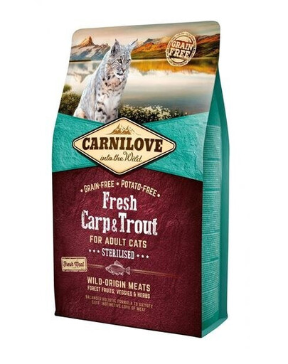 Carnilove Fresh For Adult Cats Sterilised Carp & Trout 2 kg granule pre dospelé sterilizované mačky s kaprom a pstruhom