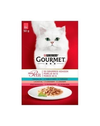  Purina Gourmet Mon Petit Set 6x 50 g súprava vrecúšok pre mačky s tuniakom v omáčke