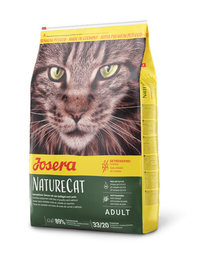 Josera NatureCat bezobilné pelety pre mačky s hydinou a lososom 10 kg