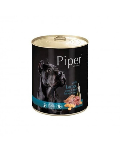 Dolina Noteci Piper s jahňacím mäsom, mrkvou a hnedou ryžou pre dospelých psov 800 g