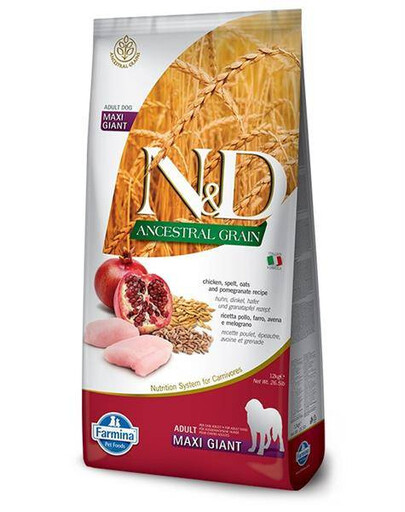 Farmina N&D Ancestral Chicken Pomegranate Puppy Medium&Maxi 12 kg - suché krmivo pro štěňata středních a velkých plemen Kuře s granátovým jablkem 12 kg