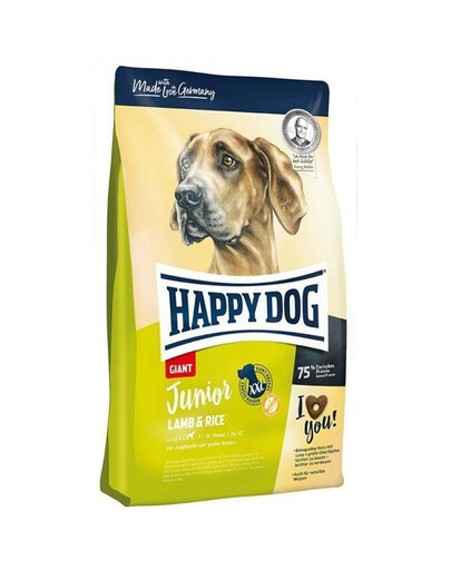 Happy Dog Junior Giant jahňacie s ryžou granule pre mladé obrie plemená 15 kg