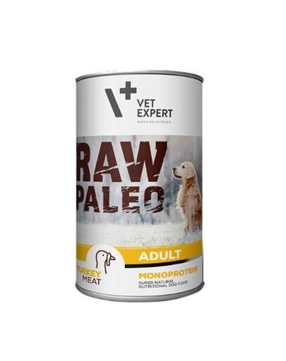 Vet Expert Raw Paleo Dog Adult morčacia konzerva pre psov 400 g