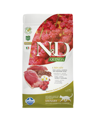 Farmina N&D Cat Quinoa Urinary Duck 5 kg - granule pro kočky s problémy s močovými cestami