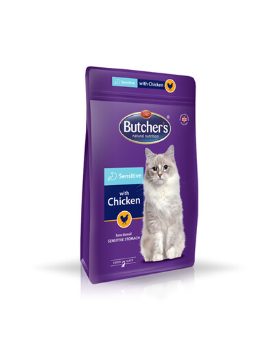 Butcher's Functional Cat Dry Sensitive s kuřecím masem 800g - suché krmivo pro kočky s kuřecím masem 800g