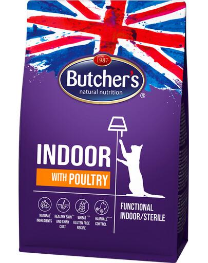 Butcher's Functional Cat Dry Indoor s hydinou 800 g