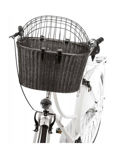 Košík na kolo s mřížkou, 44x34x41cm, antracit - košík pro kočku nebo psa