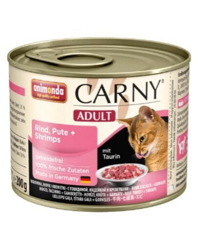 Animonda Carny Adult Pute Huhn + Shrimps 200g - mokré krmivo pre dospelé mačky s kuracím mäsom a krevetami 200g