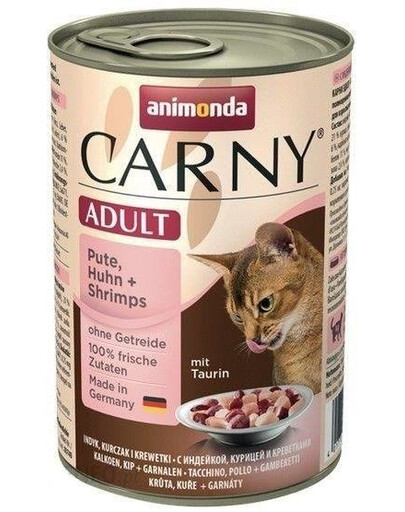 Animonda Carny Adult Pute Huhn Shrimps 400g - mokré krmivo pre dospelé mačky s kuracím mäsom a krevetami 400g