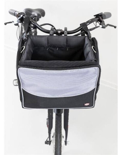 Nosič na predné koleso, čierny/sivý, 41 × 26 × 26 cm na prepravu psa alebo mačky