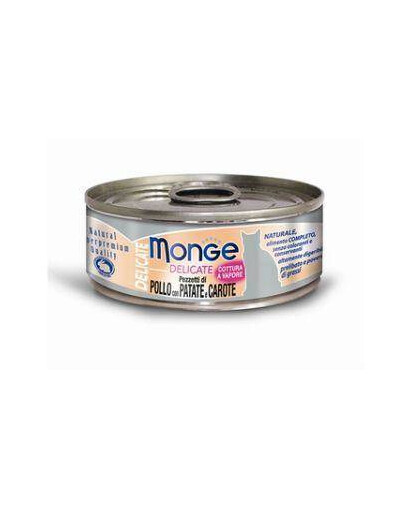 MONGE Delicate Cat Chicken so zemiakmi a mrkvou pre dospelé mačky 80 g