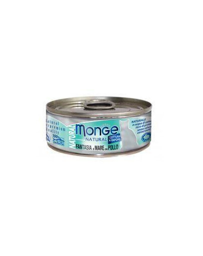 MONGE Natural Cat 80 g mokré krmivo pre mačky, morské plody a kura 80 g