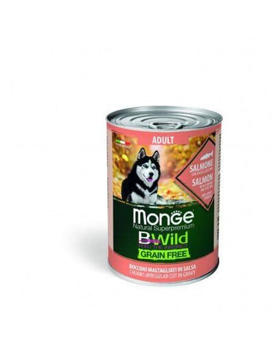 MONGE BWild bezobilné krmivo pre psov s lososom granule pre psov s lososom 400 g