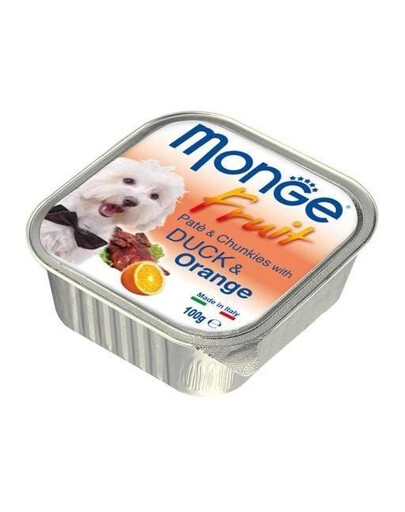 MONGE FRUIT krmivo pre psov s kačicou a pomarančom 100 g