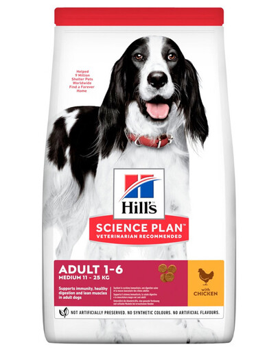 HILL'S Science Plan Adult Medium Chicken granule pre psov s kuracím mäsom 14 kg