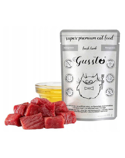 GUSSTO Cat Fresh Lamb Fresh Lamb vrecko pre dospelé mačky 85 g