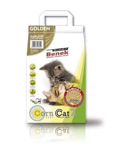 Super Benek Corncat Golden kukuričná podstielka pre mačky 7 l