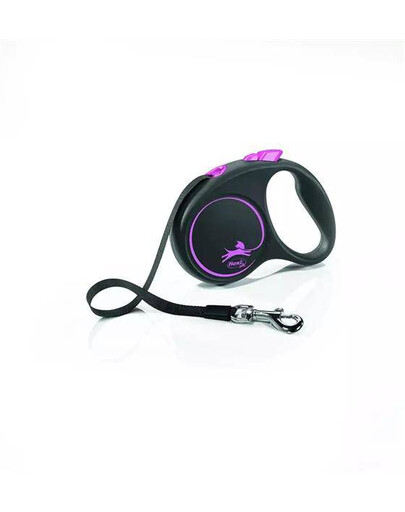 FLEXI Automatické vodítko Black Design S 5 m, ružové