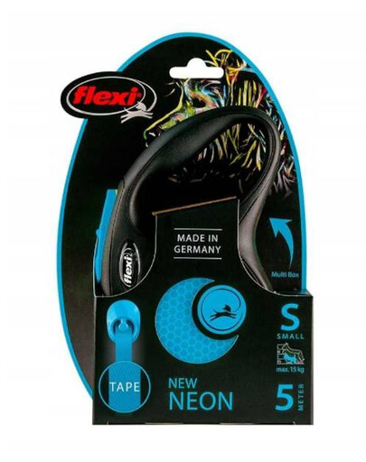 FLEXI Automatické vodítko New Neon S, dĺžka 5 m, modré