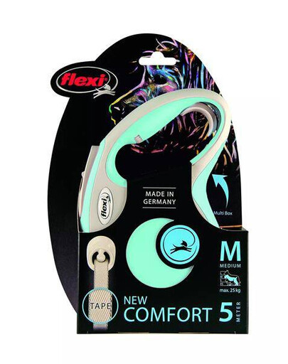 FLEXI automatické vodítko New Comfort M popruh 5 m, mätová