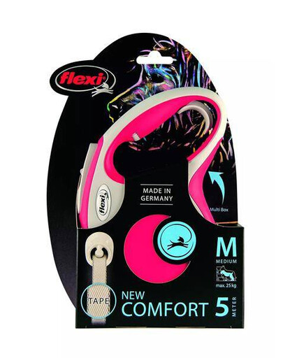 FLEXI automatické vodítko New Comfort M popruh 5 m, červené