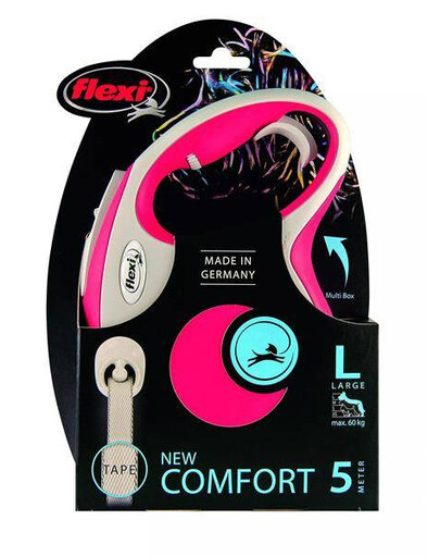 FLEXI automatické vodítko New Comfort L popruh 5 m, červené