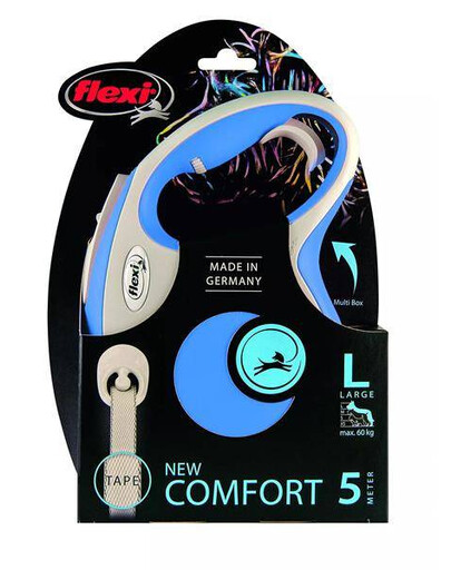 FLEXI automatické vodítko New Comfort L popruh 5 m, modré