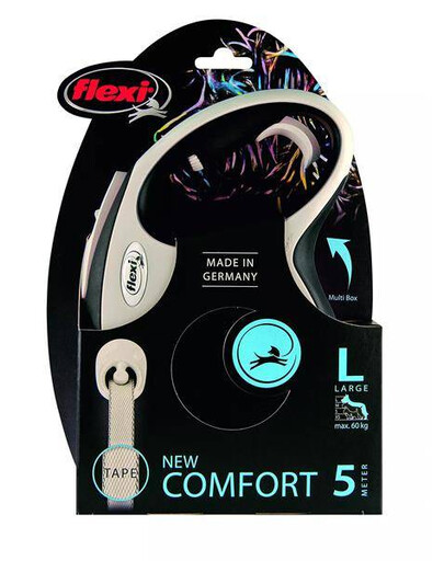 FLEXI automatické vodítko New Comfort L popruh 5 m, čierne