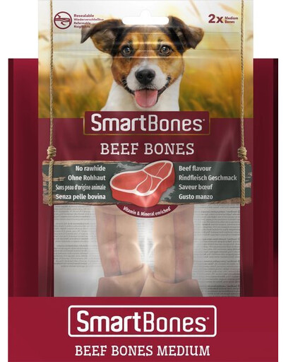 SmartBones hovädzie mäso stredné 2 ks maškrta pre psov bez prídavku kože 2 ks