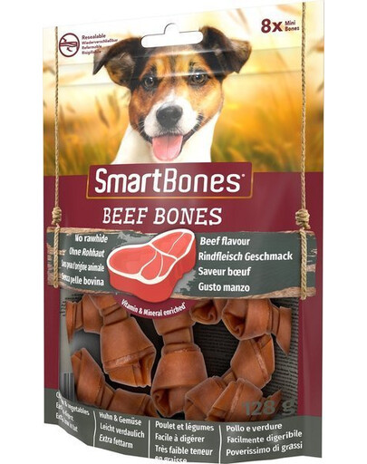 Smart Bones Hovězí mini 8 ks - maškrty pre psov bez pridanej kože
