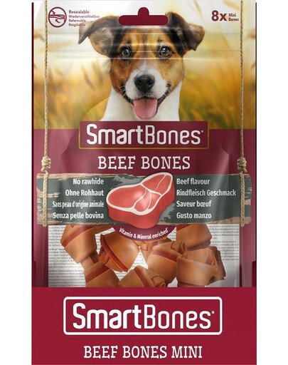 Smart Bones Hovězí mini 8 ks - maškrty pre psov bez pridanej kože