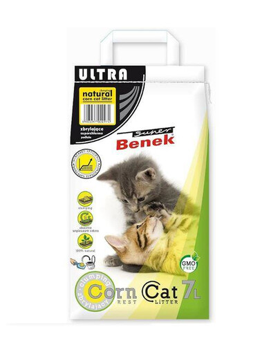 Super Benek Corn Cat Ultra kukuričná podstielka pre mačky 7 l (4,4kg)