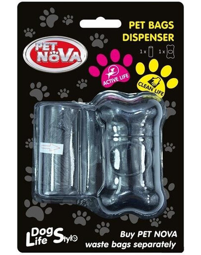 Pet Nova Dog Life Style Dávkovač na vrecká a jednu rolku 20 ks, čierny