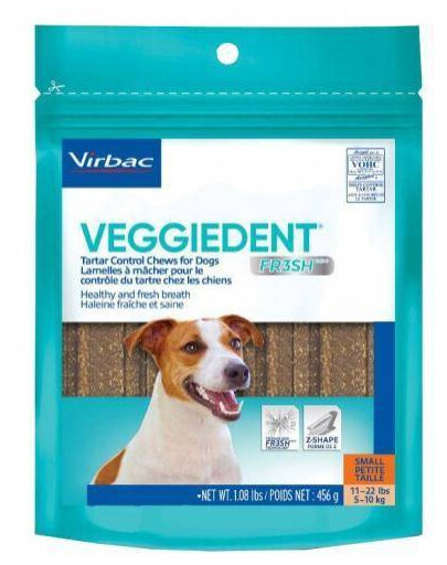 VIRBAC Veggiedent Fresh S (5-10 kg) žuvacie maškrty pre psov 15 ks