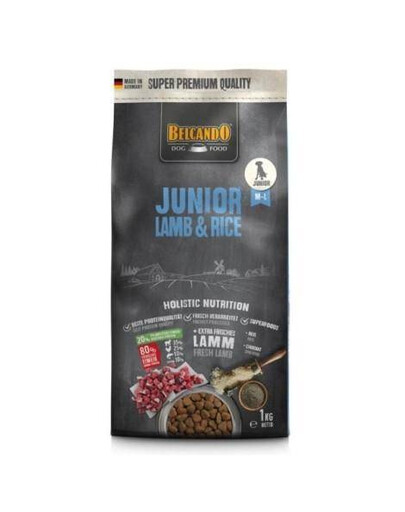 BELCANDO Junior Lamb & Rice ML 1 kg jahňacie mäso a ryža granule pre psov od 4 mesiacov veku, stredné a veľké plemená