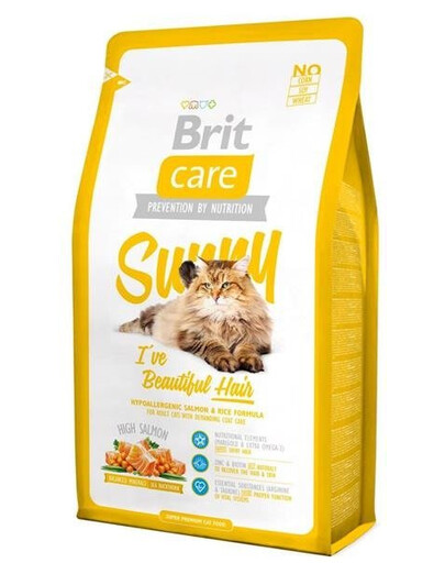 Brit Care Cat Sunny I'Ve Beautiful Hair 7 kg granule pre mačky vyžadujúce špeciálnu starostlivosť o srsť 7 kg