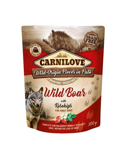 Carnilove Wild Boar & Rosehips vrecko 300 gs mäsom z diviaka a šípky