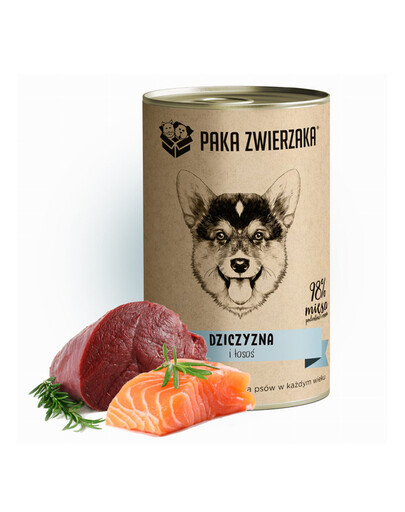 Pet Crate konzerva so zverinou a lososom 400 g