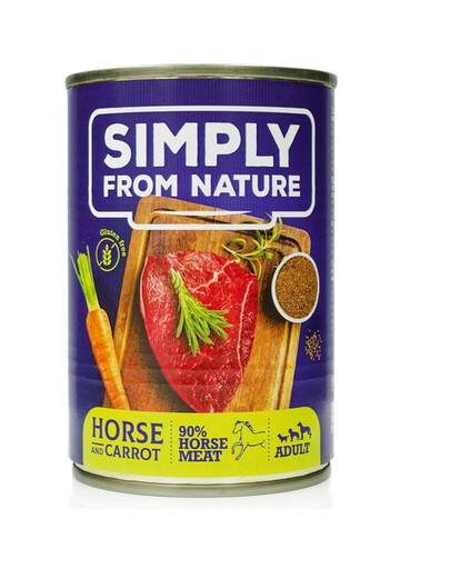 SIMPLY FROM NATURE mokré krmivo pre dospelé psy, s konským mäsom s ľanovým semienkom 400 g