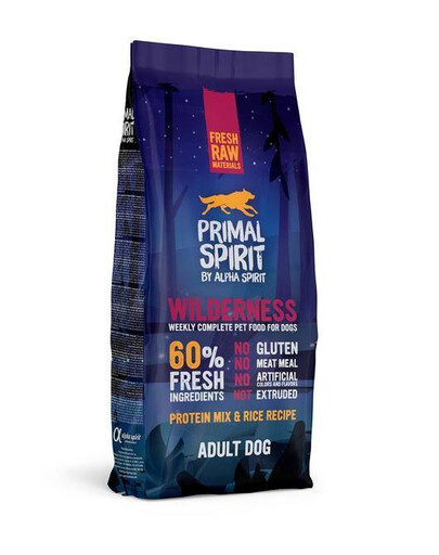 Primal 60% Wilderness Dog Food 12 kg Hypoalergénne prírodné pelety bez obilnín vhodné pre dospelých psov všetkých plemien