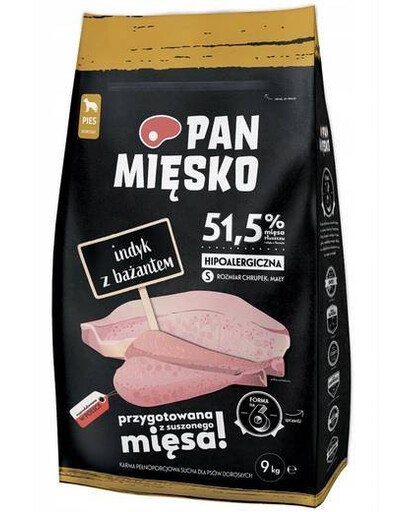 Pán Mięsko granule pre dospelých psov, morka s bažantom 9 kg