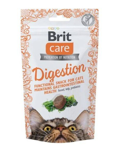 Brit Care Cat Snack Digestion 50g - pochúťka na podporu trávenia pre dospelé mačky