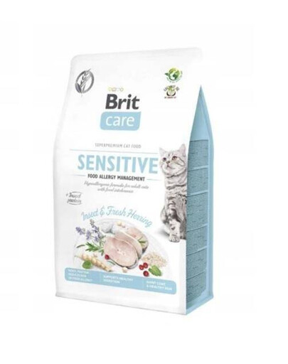 Brit Care Cat Grain Free Insect&herring Sensitive 400 g granule pre dospelé mačky s citlivým zažívaním