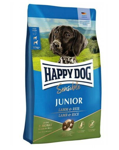 Happy Dog Sensible Junior granule pre šteňatá, 7-18 mesiacov, jahňacie / ryža, 10 kg
