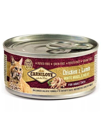 CARNILOVE Cat chicken & lamb 12x 100 g kuracie a jahňacie pre mačky