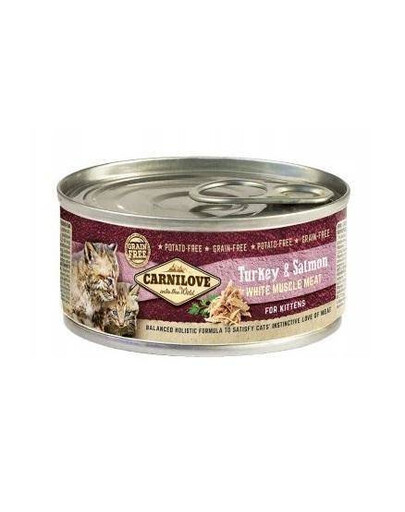 CARNILOVE Kittens moriak & losos 12x100 g morčacie a lososové krmivo pre mačiatka